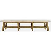 Telluride 85" Dining Bench in Distressed Pine & Neutral Fabric